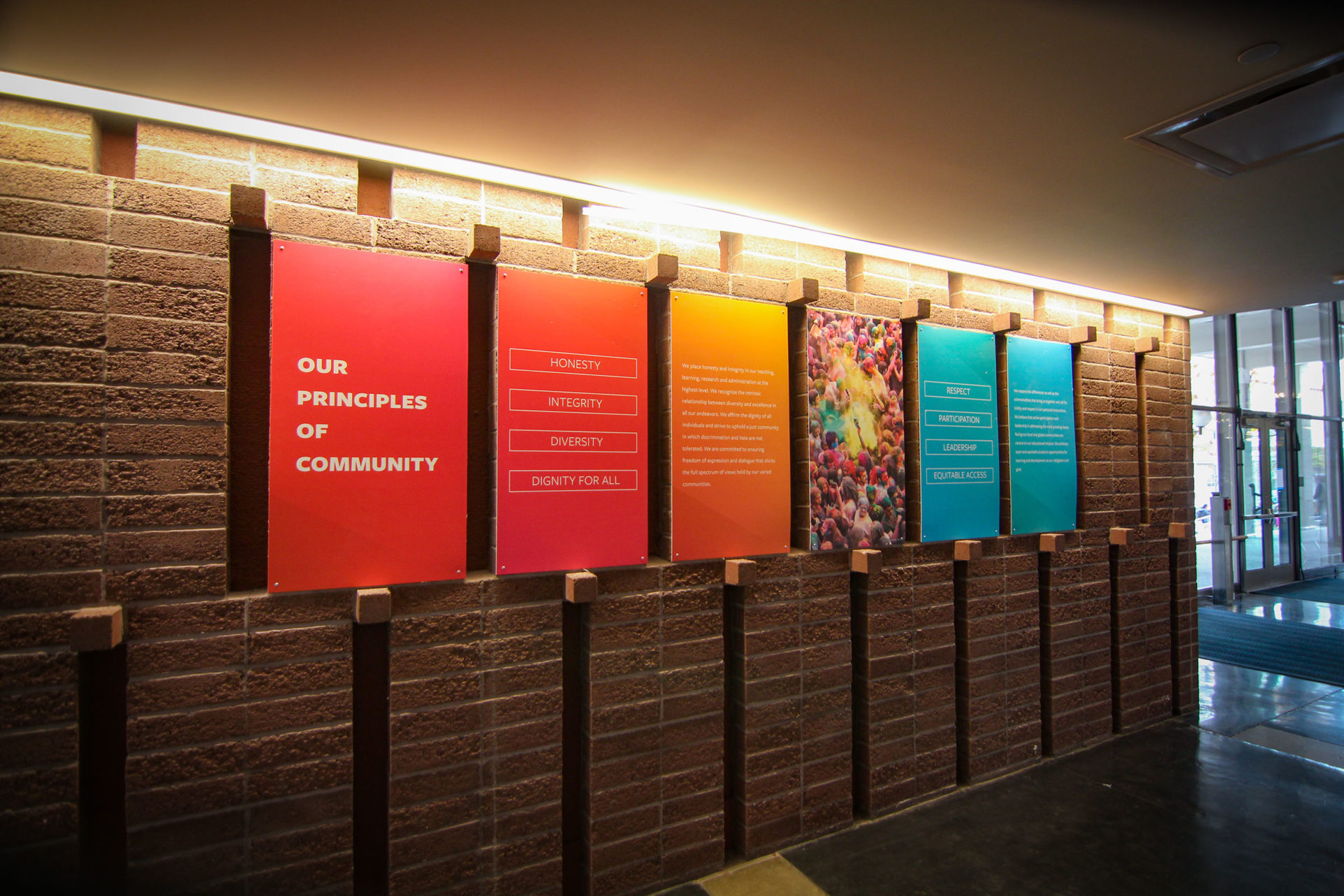 "Our Principles of Community" is an installation in the ASUC Student Union.